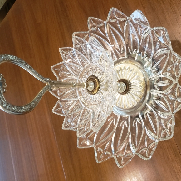 2 Tiered Glass Tray Vintage - Picture 2 of 16